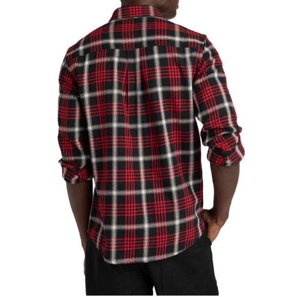 Tilley Flannel Shirt Mens XL Red Black Plaid Button Down Long Sleeve - Picture 2 of 13